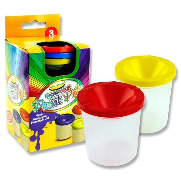 ■ World of Colour Set of 3 x Non Drip Paint & Water Pots by World of Colour on Schoolbooks.ie
