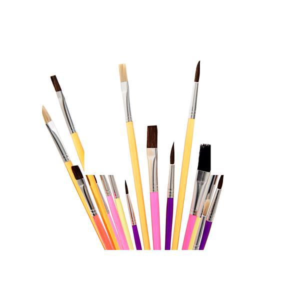 Icon Pack of 15 Assorted Sized Paint Brushes by Icon on Schoolbooks.ie