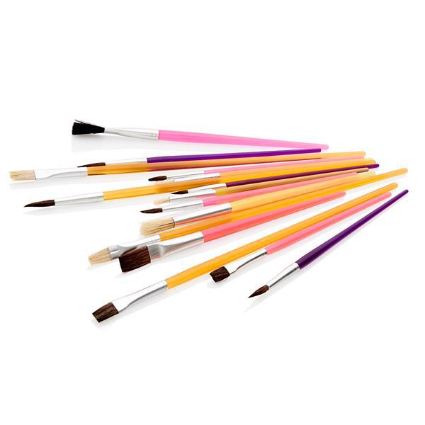 Icon Pack of 15 Assorted Sized Paint Brushes by Icon on Schoolbooks.ie