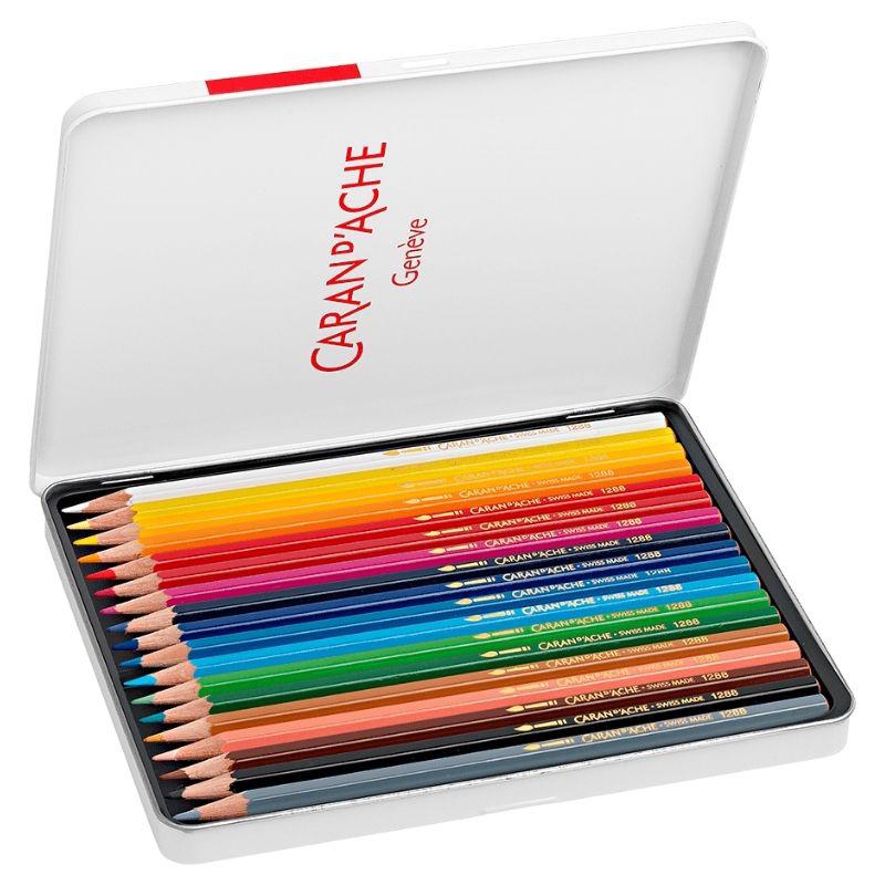 ■ Caran d'Ache - Metal Tin with 18 Water-Soluble Colour Pencils by Caran d'Ache on Schoolbooks.ie