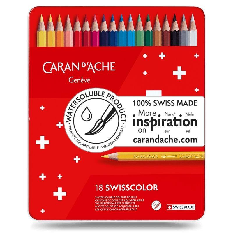 Caran d'Ache - Box of 18 Water-Soluble Colour Pencils by Caran d'Ache on Schoolbooks.ie