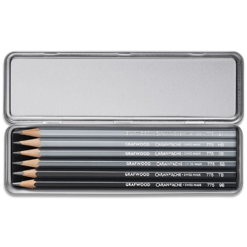 Caran d'Ache - Graphite Line Pencils - Pack of 6 (9B, 7B, 5B 3B, HB, 2H) by Caran d'Ache on Schoolbooks.ie