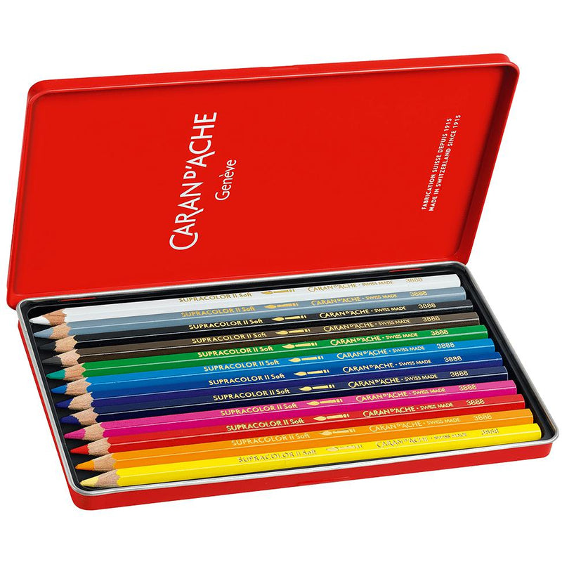 Caran d'Ache - Box of 12 Supracolor Aquarelle Colour Pencils by Caran d'Ache on Schoolbooks.ie
